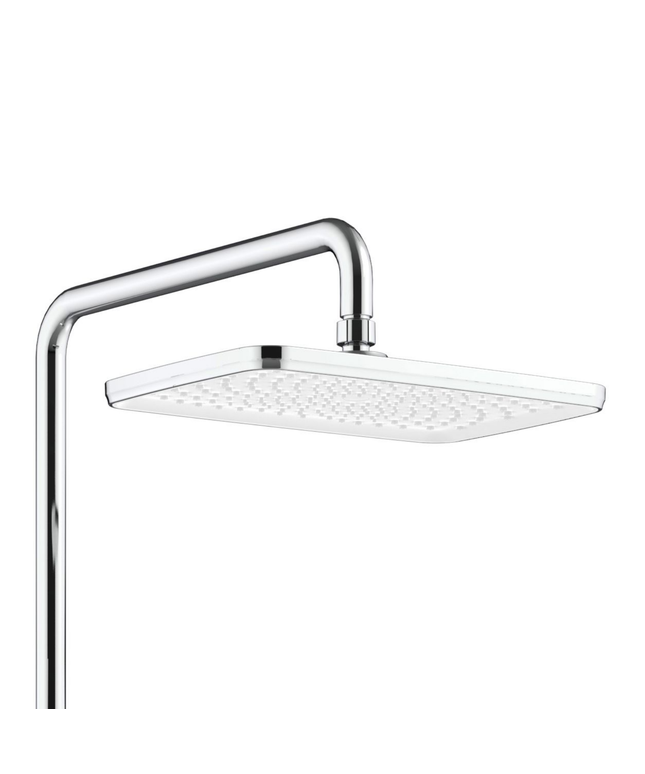 ALONI douchekraan met planchet – chroom/wit