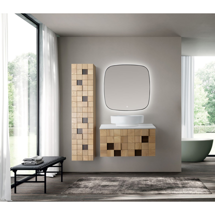 ALONI Wonda Wastafelblad – 80 cm – Kunstmarmer – Mat Wit