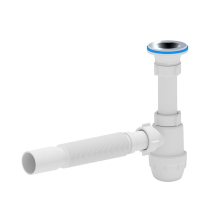 ALONI flexibele bekersifon met afvoerrooster – Ø40 cm – Wit