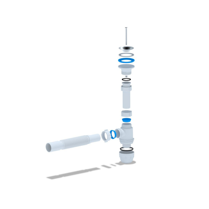 ALONI flexibele bekersifon met afvoerrooster – Ø40 cm – Wit