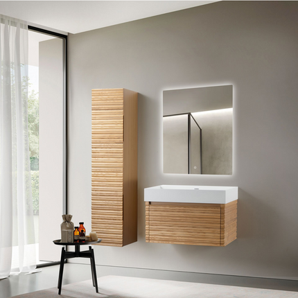 KAMELLIA wastafelonderkast – 79x40x52 cm – Licht walnoten – Greeploos & softclose