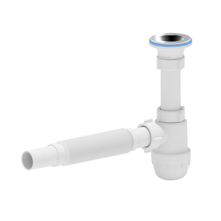 ALONI flexibele bekersifon met afvoerrooster – Ø32 cm – Wit