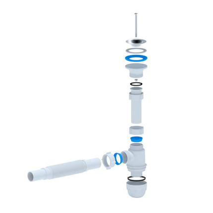 ALONI flexibele bekersifon met afvoerrooster – Ø32 cm – Wit