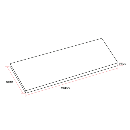 ALONI Wastafelblad MDF – 118 cm – Garda Walnoot