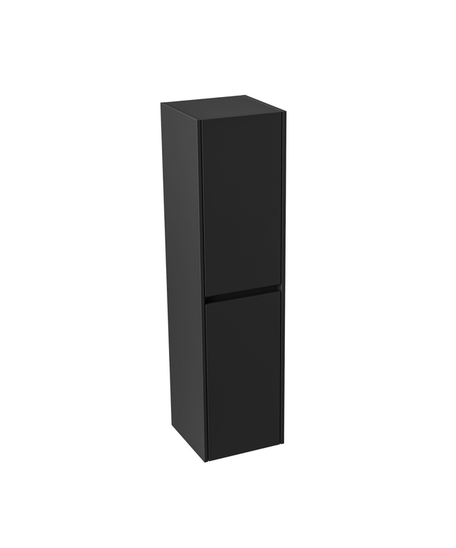 Aloni Hayat High bathroom cabinet - 35x135x35 cm - matt black - handle -free & soft close - reversible