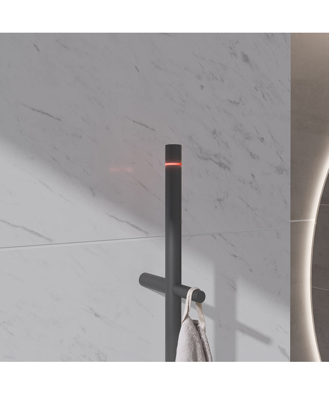 Wiesbaden Callista elektrische handdoekradiator gunmetal - sfeerfoto | Schwertz & Co