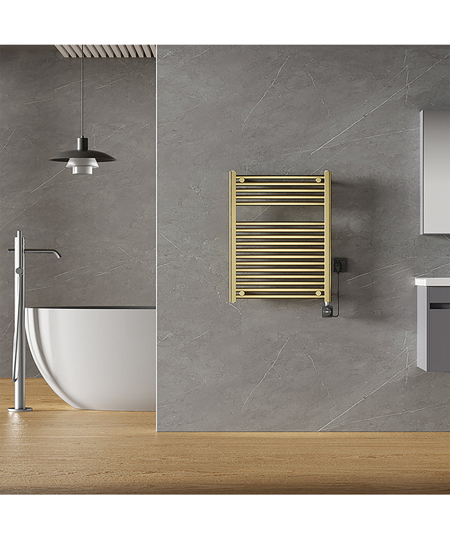 Wiesbaden Elara elektrische radiator Smart WiFi geborsteld messing - detailfoto | Schwertz & Co