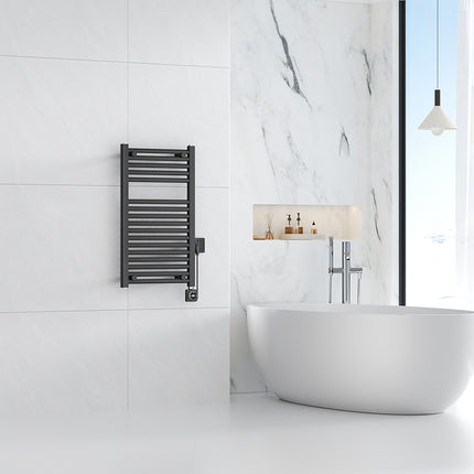 Wiesbaden Elara elektrische radiator 76,6 x 45 cm gunmetal - sfeerfoto | Schwertz & Co