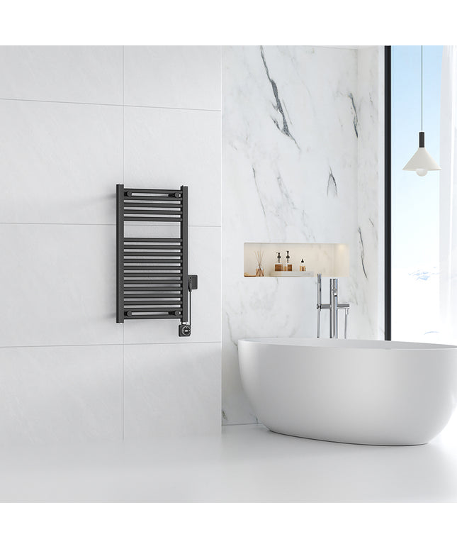 Wiesbaden Elara elektrische radiator 76,6 x 45 cm gunmetal - sfeerfoto | Schwertz & Co