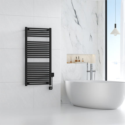 Wiesbaden Elara elektrische radiator 118,5 x 60 cm mat zwart - sfeerfoto | Schwertz & Co