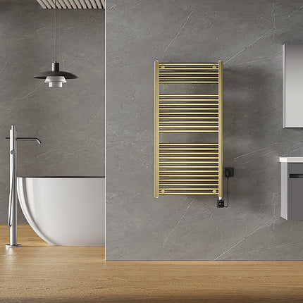 Wiesbaden Elara elektrische radiator geborsteld messing - detailfoto | Schwertz & Co