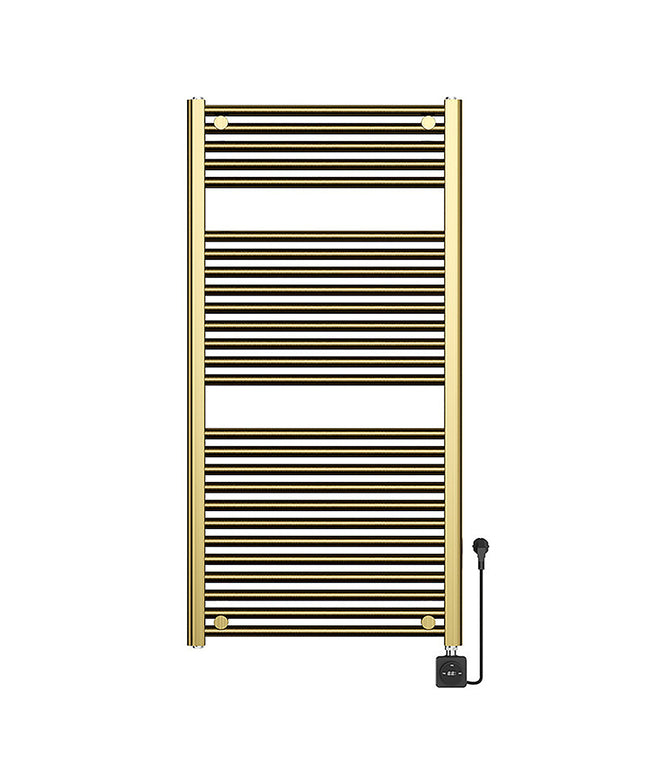 Wiesbaden Elara elektrische radiator geborsteld messing | Schwertz & Co