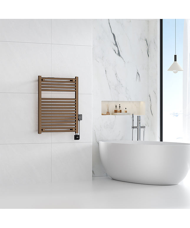 Wiesbaden Elara elektrische radiator Smart WiFi geborsteld brons koper - detailfoto | Schwertz & Co