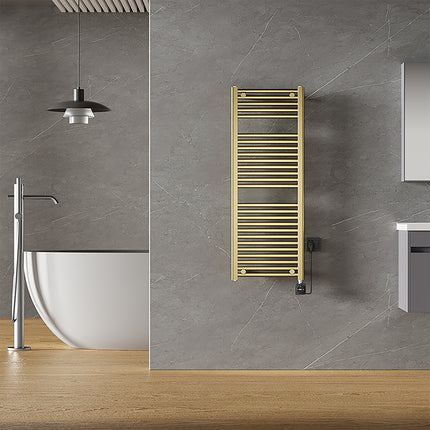 Wiesbaden Elara elektrische radiator geborsteld messing - detailfoto | Schwertz & Co
