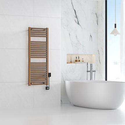 Wiesbaden Elara elektrische radiator brons koper - detailfoto | Schwertz & Co