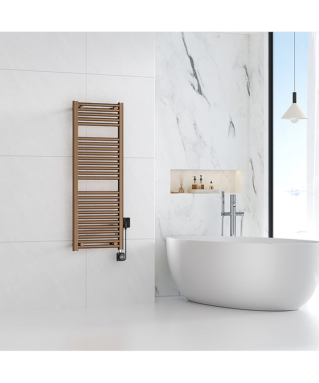Wiesbaden Elara elektrische radiator brons koper - detailfoto | Schwertz & Co