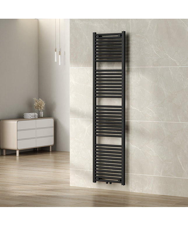 Wiesbaden Elara sierradiator 181,7 x 45 cm mat zwart - sfeerfoto | Schwertz & Co