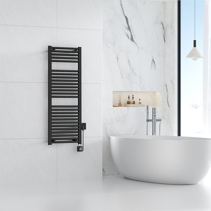 Wiesbaden Elara elektrische radiator 118,5 x 45 cm mat zwart - detailfoto | Schwertz & Co