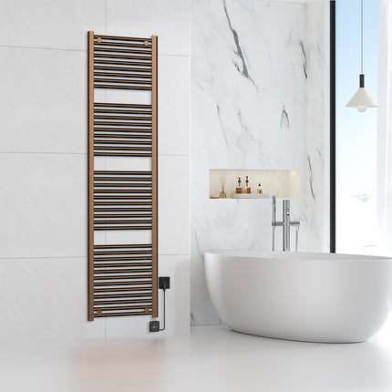 Wiesbaden Elara elektrische radiator geborsteld brons koper - detailfoto | Schwertz & Co