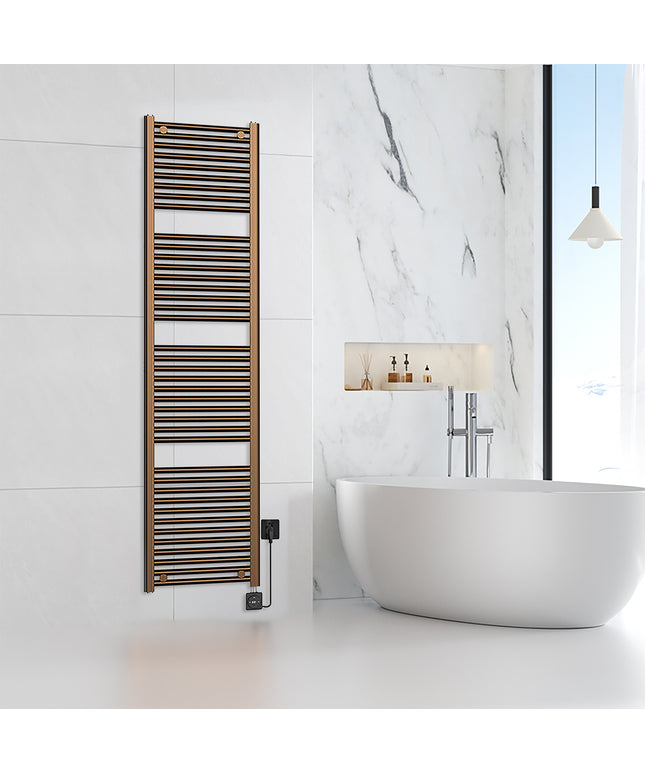 Wiesbaden Elara elektrische radiator geborsteld brons koper - detailfoto | Schwertz & Co