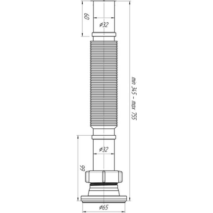 ALONI flexibele afvoerslang met afvoerrooster – Ø32 cm