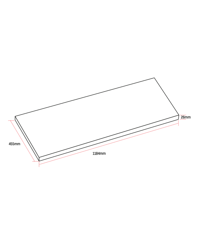 ALONI Wastafelblad MDF – 118 cm – Mat Grijs