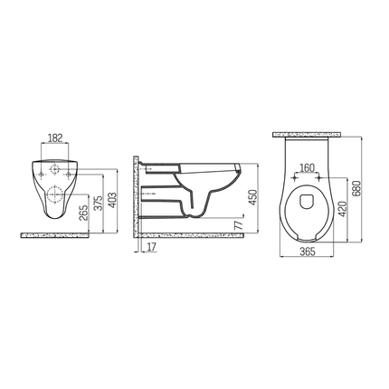 Creavit hangtoilet – mindervaliden – wit