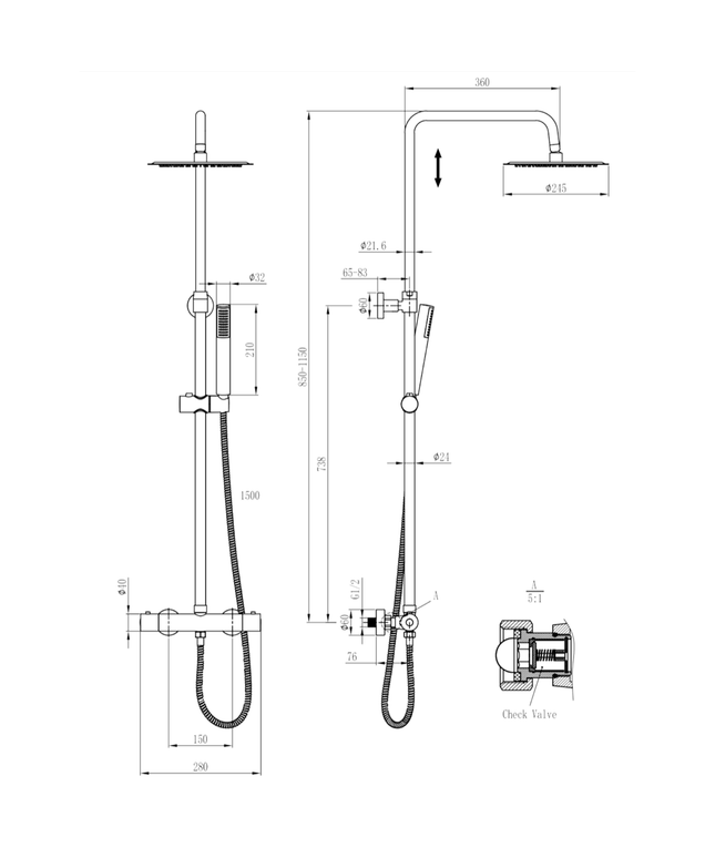 ALONI douchekolom Optima Rondo – chroom