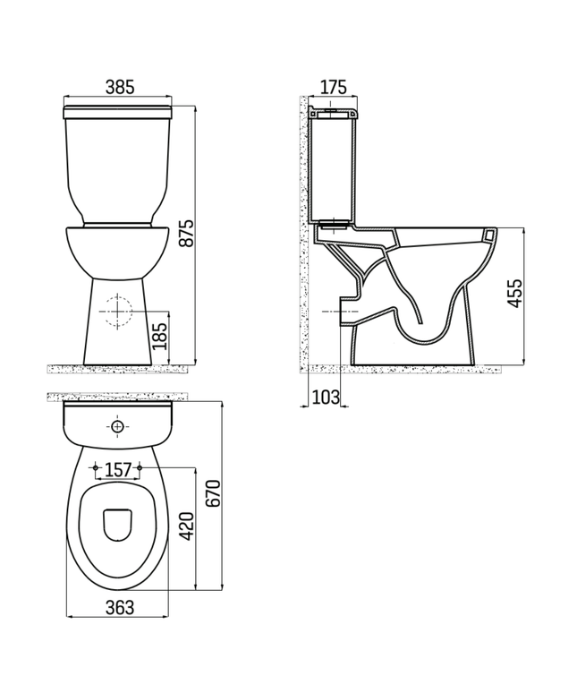 Creavit hoog staande wc compleet – met bidet – P-trap – wit