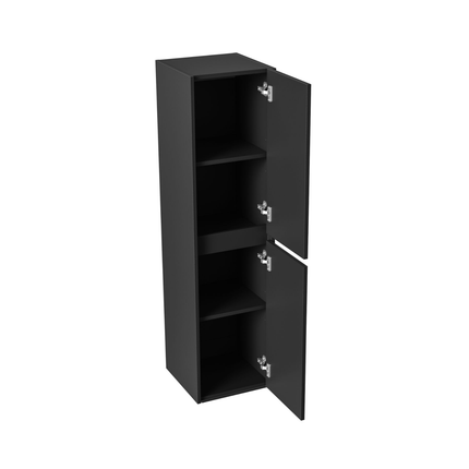 Aloni Hayat High bathroom cabinet - 35x135x35 cm - matt black - handle -free & soft close - reversible