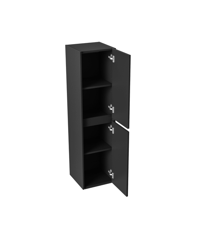 Aloni Hayat High bathroom cabinet - 35x135x35 cm - matt black - handle -free & soft close - reversible
