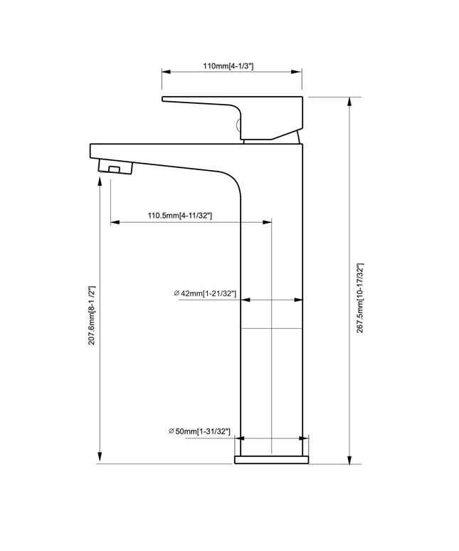 ALONI verhoogde wastafelkraan – Geborsteld koper