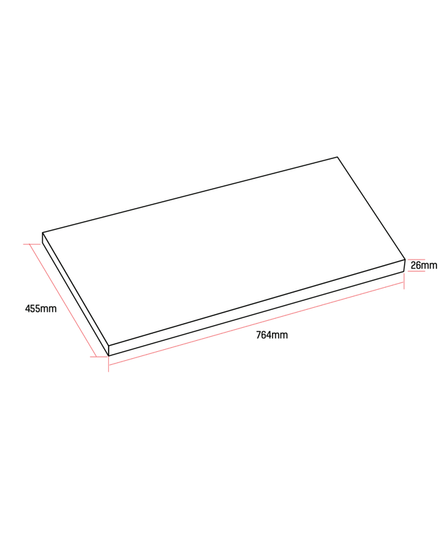 ALONI Wastafelblad MDF – 76 cm – Mat Grijs