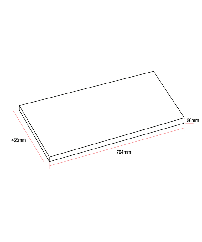 ALONI Wastafelblad MDF – 76 cm – Licht Hout Eiken