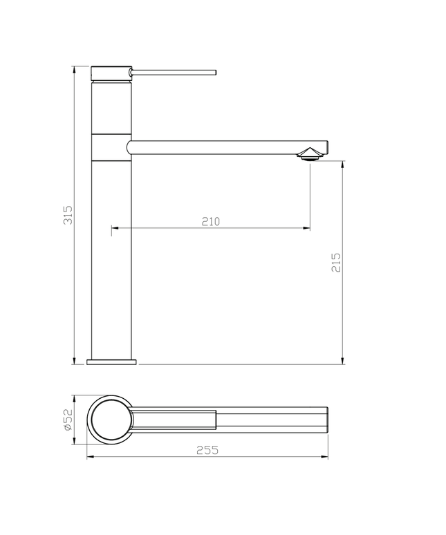 ALONI Edge wastafelmengkraan hoog met draaibare uitloop – Chroom