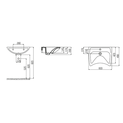 Rolstoelwastafel – 60 cm – Wit