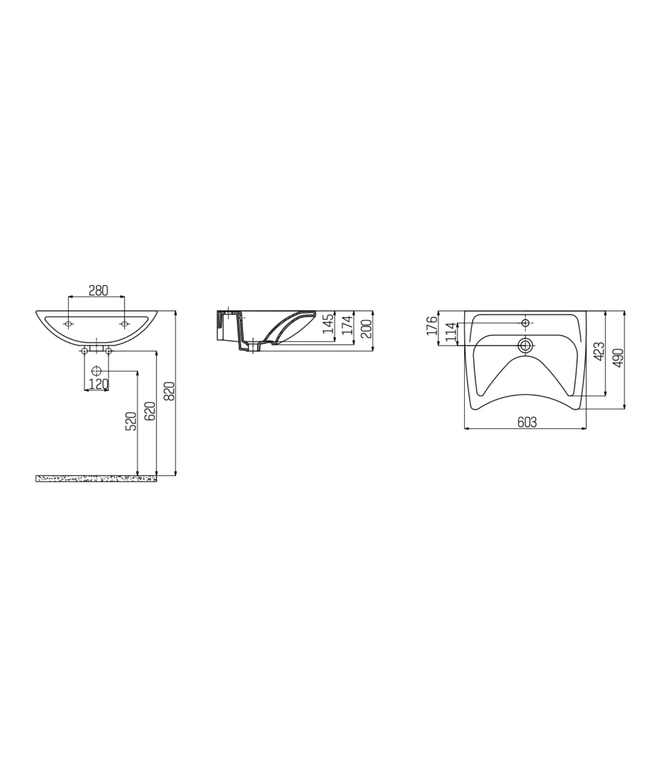 Rolstoelwastafel – 60 cm – Wit