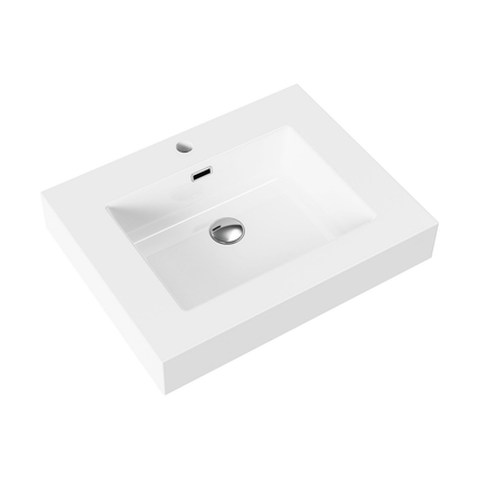 ALONI Wastafel – 60x10x46 cm – Kunstmarmer – Mat Wit