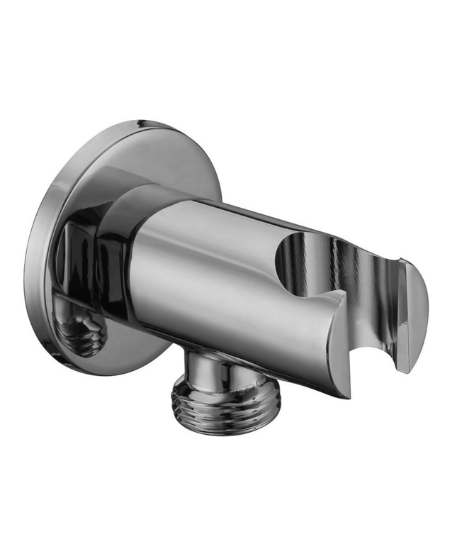 Aloni muuraansluitbocht – rond – met handdouchehouder – chroom