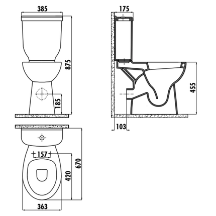 Cisterna de inodoro de cerámica Creavit Sedef – blanca