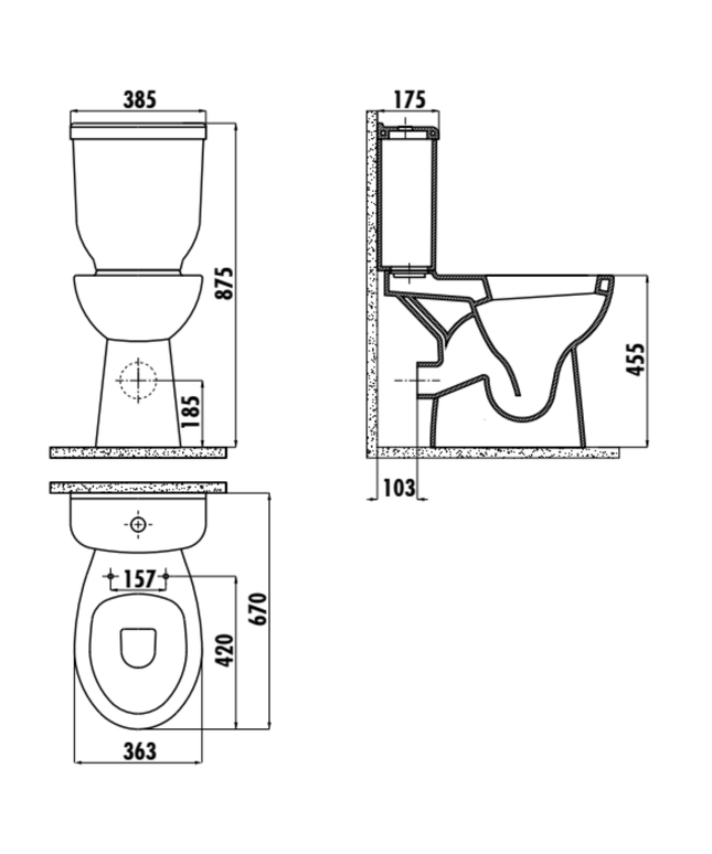 Cisterna de inodoro de cerámica Creavit Sedef – blanca