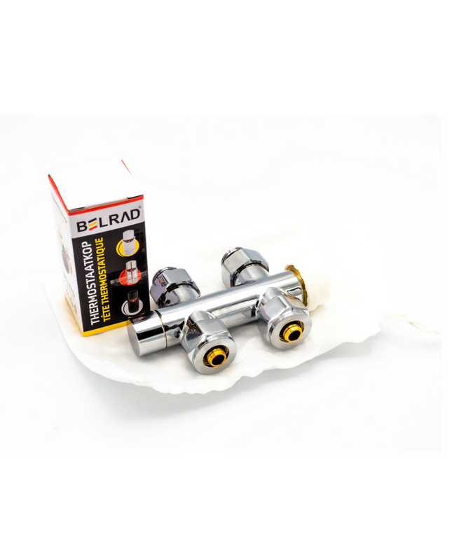 BELRAD Thermostatische Radiatorkraan Recht – Chroom – 1/2M x 16/2 M30