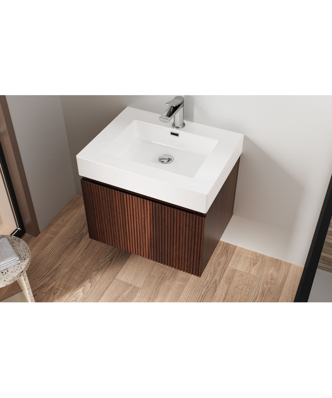 ALONI Wastafel – 60x10x46 cm – Kunstmarmer – Mat Wit