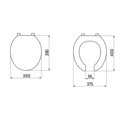 Creavit wc-zitting voor mindervaliden – softclose – inox scharnieren