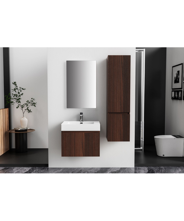 ALONI Wastafel – 60x10x46 cm – Kunstmarmer – Mat Wit