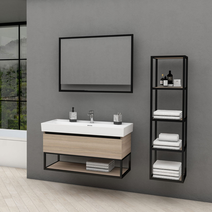 ALONI SHARP wastafelonderkast – 100 cm – Eikennoot