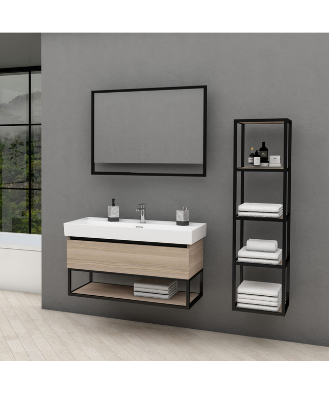 ALONI SHARP wastafelonderkast – 100 cm – Eikennoot