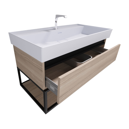 ALONI SHARP wastafelonderkast – 100 cm – Eikennoot