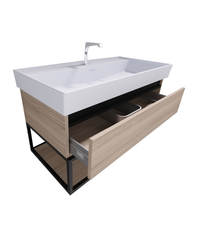 ALONI SHARP wastafelonderkast – 100 cm – Eikennoot