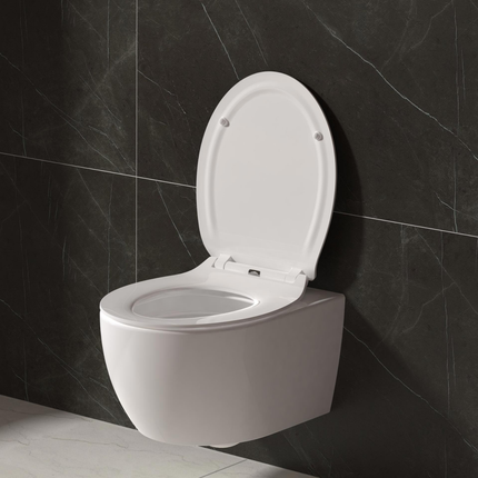 Aloni Premium wc-zitting – slim design – softclose – quick release – topfix – duroplast – RVS scharnieren – glanzend wit